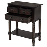 Knocbel Slim Antique Entry Console Table with Drawers & Bottom Open Shelf, Solid Wood Sofa Couch Table for Entryway Hallway Living Room (Espresso) Knocbel