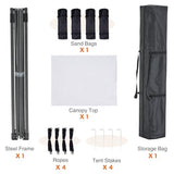 Sweetcrispy 10 x 10 Ft Pop Up Canopy Tent Outdoor Use, Portable Shade Waterproof Beach Tent with Sand Bags for Events Backyard Parties, White Sweetcrispy