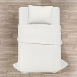 Lush Decor Ava Quilt Diamond Pattern Solid 2 Piece Oversized Bedding Blanket Bedspread Set - Twin-XL - White Lush Decor
