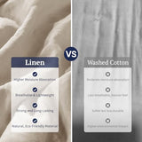 Shilucheng 100% Linen Full Duvet Cover Set, Luxury Pure Natural French Flax Linen Duvet Cover with Zipper Closure & Corner Ties, Cooling Breathable Comforter Cover 3 Piece (Linen) Shilucheng