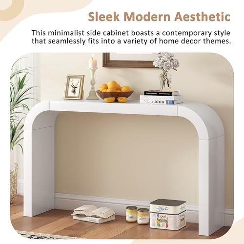 Modern Minimalist Console Table,Elegant and Versatile Design,Perfect for Living Room, Hallway, and Bedroom,Sturdy and Stable Frame,White JIJIWANG