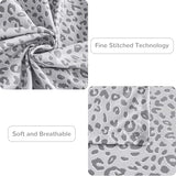 Mooreeke Leopard Cheetah Printed Queen Bed Sheets, Soft Microfiber Bedding Sheets & Pillowcases, Deep Pocket Non-Slip Fitted Queen Sheet, Silver Grey Animal Pattern Bedsheets Mooreeke