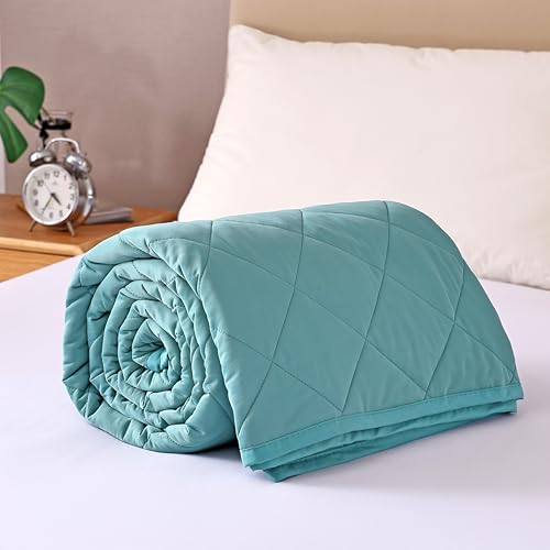 EVOLIVE Elastane Diamind Quilted All Season Light Weight Single Reversible Cooling Quilt/Comforter (Blue, Full/Queen) EVOLIVE