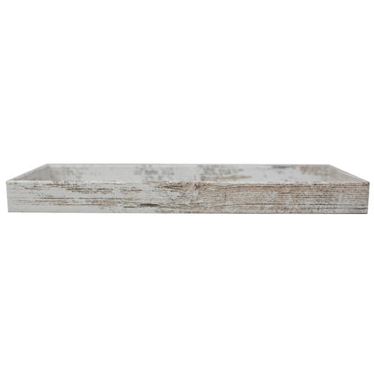 Home Basics, (White Rustic Farmhouse Decorative Tray