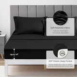 Love's cabin Queen Comforter Set Black, 7 Pieces Queen Bed in a Bag, All Season Bedding Sets with 1 Comforter, 1 Flat Sheet, 1 Fitted Sheet, 2 Pillowcase and 2 Pillow Sham Love's cabin