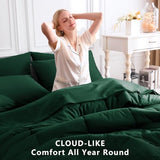 CozyLux Queen Comforter Set Emerald Green, 7 Pieces Bed in a Bag, Green Comforters Queen Size, All Season Bedding Sets with Stitch Quilted Comforter, Flat Sheet, Fitted Sheet, Pillowcases CozyLux