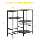 Record Player Stand with LED Light, Turntable Stand with Vinyl Storage - Up to 300+ Albums, 3-Tier Record Player Table Cabinet, Adjustable Shelf & V-Shaped Holder, Vinyl Display Shelf for Living Room Nidouillet