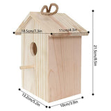Window Birdhouse for Outdoor Hanging Natural Wood Bird House with Suction Cups for Garden Decor Bird Houses for Outside Clearance CHIUEAST