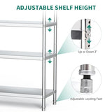 YITAHOME Stainless Steel Shelving Unit 5 Tier, 48"*18"*72" Storage Shelves, Heavy Duty Shelf for Garage Kitchen Office Restaurant Warehouse YITAHOME