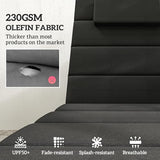 Outsunny Outdoor Lounge Chair Cushion Set of 2, 80" x 26" UPF50+ 230gsm Olefin and 25D High-Density Foam, Foldable Patio Chaise Lounge Cushion Set, Fade Resistant for Lawn Pool, Black