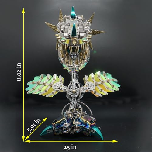Metalkitor 3D Metal Puzzles for Adults, Chom-per Metal Building Kit Can-nibal Flower Plant Mechanical Assembly Model, Jigsaw Crafts Brain Teaser, Desk Decor, Gifts for Halloween (770+ PCS)