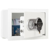 Wall Safe - Digital Safety Box with Passcode for Quick Access and Backup Key - Personal Safe for Cash or Jewelry - Wall Safes by Paragon (White) Stalwart