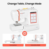 PooLin EOC05(2in1) Sewing and Embroidery Machine 4"x4" & 4"x9.25" Embroidery Size, 130 Built-in Designs 207 Sewing Stitches, 7" Touch Screen with WiFi Transfer, Includes Full Kits & 1-on-1 Training