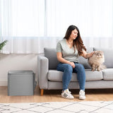 IRIS USA Premium Top Entry Cat Litter Box with Scoop, Square Enclosure for Cat and Kitty, Gray IRIS USA