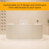 odrma Reception Desk, Macaron Color Retail Counter, Reception Desk with Counter wiht Hidden LED Lighting for Salon Reception Room Office Boutique Checkout Counter Dental Hospital odrma