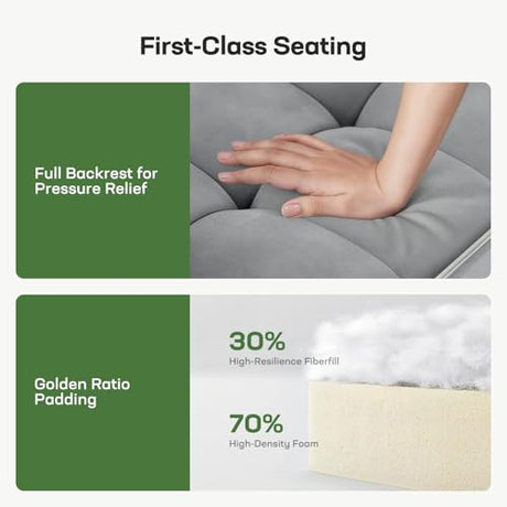 Marsail 3-in-1 Convertible Futon Sleeper Sofa Bed, Pull Out Couch with Adjustable Backrest, USB Charging & Side Pockets, Velvet Fabric Sofa for Living Room, Apartment, Loveseat, Grey Marsail