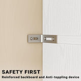 IRONCK Kitchen Pantry 72" Height, with 8 Hanging Shelves, 2 Drawers and Open Storage Cabinet, Freestanding Cupboard for Dining Room Living Room,Industrial White IRONCK