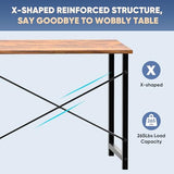 DUMOS 32 in Small Computer Desk for Home Office, Modern Study Work Table Simple Style for Bedroom, Writing Desks with X-Shaped Reinforcement, Rust DUMOS