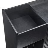Crosley Furniture Arden Mid Century Record Storage Console Turntable Stand, Vinyl Storage Up to 315 Records, Black Crosley Furniture