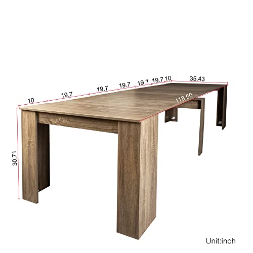 Holaki Expandable Dining Table,20"-118.5"Kitchen Dining Room Table for 8-12,Multifunctional Extendable Kitchen Dinner Table with MDF Wooden,Entryway Cupboard Long Large Dining Table for Kitch - WoodArtSupply