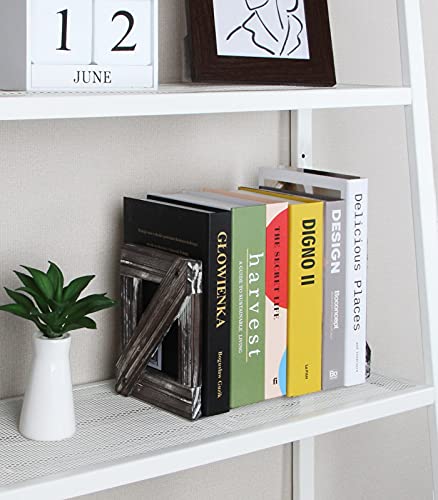 J JACKCUBE DESIGN Rustic Bookends 1 Pair, Decorative Farmhouse Bookend for Heavy Books Magazine DVD on Desk Table Shelf - MK709A J JACKCUBE DESIGN