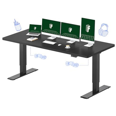 FLEXISPOT 79"x32" Large Dual Motor Electric Standing Desk, Black - 198 LBS Heavy-Duty Capacity, Ideal for Home Office, Creative Studio, or Multi-Monitor Setup