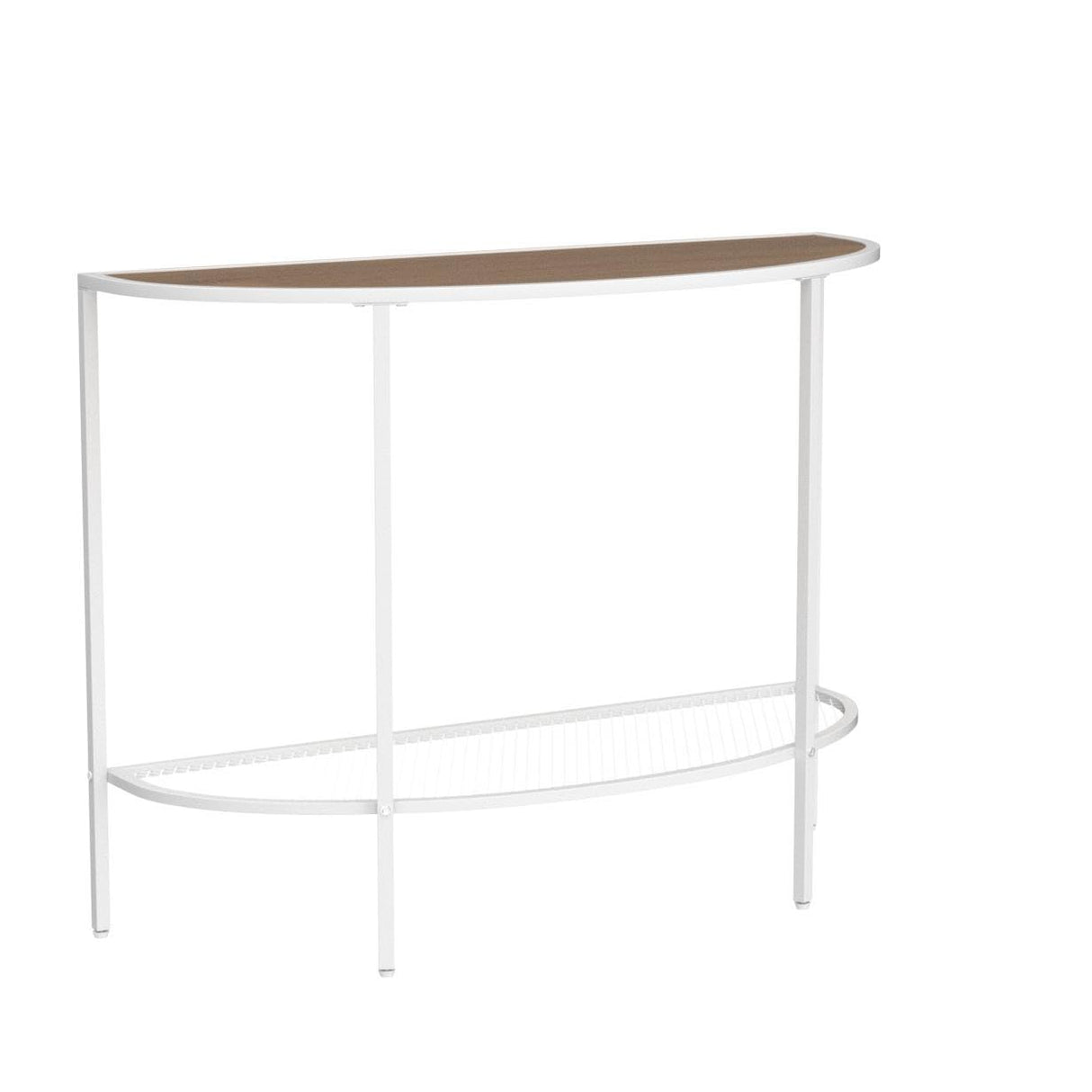SAYGOER 2-Tier Half Moon Console Table with Storage Shelves in Oak White for Entryway, Living Room, and Office SAYGOER