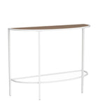 SAYGOER 2-Tier Half Moon Console Table with Storage Shelves in Oak White for Entryway, Living Room, and Office SAYGOER