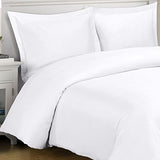 PLUSHY COMFORT Luxury Twin XL Duvet Cover Set - 600 Tc in 100% Egyptian Cotton Silky Single Yarn Fabric, White Plain Color - 3 piece Set Twin XL Duvet with 2 Pillow Shams PLUSHY COMFORT