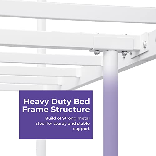 Homy Casa 36" Single Size Bed Frame Platform Metal with Headboard, Underbed Storage Steel Slats, Heavy-Duty Mattress Foundation for Bedroom, No Box Spring Needed, Black Homy Casa