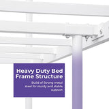 Homy Casa 36" Single Size Bed Frame Platform Metal with Headboard, Underbed Storage Steel Slats, Heavy-Duty Mattress Foundation for Bedroom, No Box Spring Needed, Black Homy Casa