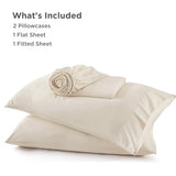 Bedsure King Size Sheets Set, Cooling Sheets for Hot Sleepers, Rayon Derived from Bamboo, Breathable & Soft, Deep Pocket Up to 16 Inches, Hotel Luxury Silky Bedding, Light Beige Bedsure
