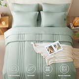 CozyLux King Size Comforter Sets - 7 Piece Bed in a Bag Sage Green Comforter Set with Sheets Luxury Bed Set All Seasons, Soft Bedding Set with Down Alternative Comforter, Sheets, Pillowcases & Shams CozyLux