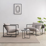 ZINUS Aidan Sling Accent Chair, Metal Framed Armchair with Shredded Foam Cushioning, Oatmeal Zinus