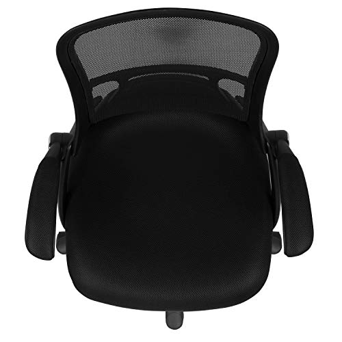 Flash Furniture Porter High Back Black Mesh Ergonomic Swivel Office Chair with Black Frame and Flip-up Arms Flash Furniture