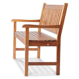 VEVOR Wood Outdoor Bench, 2-Person Garden Bench with Backrest and Armrests, 800 lbs Load Capacity,All-Weather Never Rot Patio Bench for Garden, Park, Yard, Front Porch VEVOR