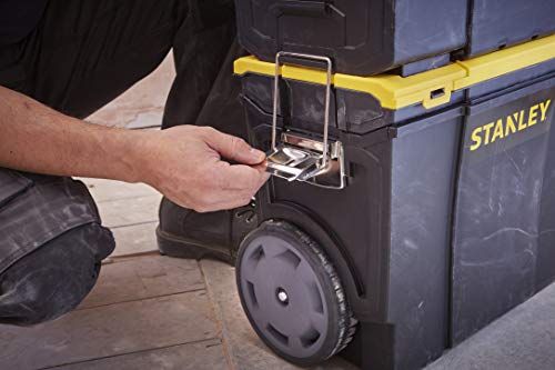STANLEY 3 in 1 Rolling Work Centre Toolbox with Pull Handle, Detachable Toolbox with Portable Tote Tray, 1-70-326 STANLEY