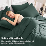 CozyLux Queen Comforter Set Forest Green - Bed in a Bag Queen Size 7 Pieces, Luxury Soft Bed Set for All Seasons, Bedding Set with Down Alternative Comforter, Sheets, Pillowcases & Shams CozyLux