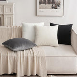 MIULEE Velvet Pillow Cover Soft Luxury Decorative Throw Pillow Cover Eruo Sham Single Rectangle Cushion Case for Couch Sofa Bedroom Car Decor,24x24 Inch Cream White MIULEE
