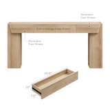 JXQTLINGMU 63" Long Wood Console Table with Storage Drawer, Modern Entryway Table, Sofa Table Behind Couch, Farmhouse Console Tables for Entryway Hallway Living Room, Natural Oak JXQTLINGMU