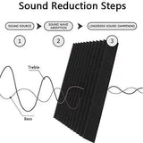 HJGFK2018 52 Pack 1" x 12" x 12" Black/purple Acoustic Wedge Studio Foam Sound Absorption Wall Panels (black/purple) HJGFK2018