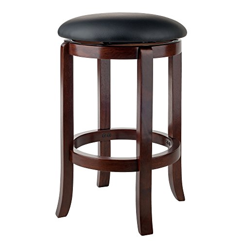 Winsome Walcott Swivel Bar Stool, 24", Walnut - WoodArtSupply