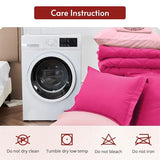 MUXHOMO 7 Pieces Full Comforter Set, Reversible Bed in a Bag Full Size, All Season Bedding Set with Comforter, Flat Sheet, Fitted Sheet, Pillowcases & Shams, Hot Pink & Baby Pink MUXHOMO