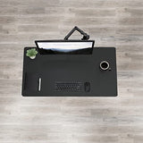 VIVO Manual Height Adjustable 43 x 24 inch Stand Up Desk, Rustic Vintage Brown Solid One-Piece Table Top, Black Frame, Standing Workstation with Foldable Handle, DESK-KIT-MB4N VIVO