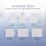 KHC Cotton Comforter White Down Alternative Duvet Insert 100% Percale Cotton, Quilted Fluffy 400GSM Comforter Lightweight All Season Durable Breathable Noiseless (WHITE, King/Cal.King(90"X104")) Kamas Home Collection