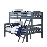 DHP Brady Wood Bunk Bed Frame, Twin over Full, Grey DHP