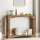 YATINEY Narrow Console Table, 5.9'' Thin Entryway Table, Behind Couch Table for Small Spaces, Small Farmhouse Hallway Table, for Living Room, Hallway, Foyer, Rustic Brown CT19RR YATINEY