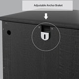 OLD CAPTAIN Wooden Tilt Out Trash Cabinet, Wooden Kitchen Garbage Can Free Standing Holder, Black Finish… OLD CAPTAIN
