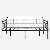 Crocofair Metal Daybed Frame Heavy Duty Slats Sofa Bed Platform Mattress Foundation Twin Daybed No Box Spring Needed(Black Twin) Crocofair