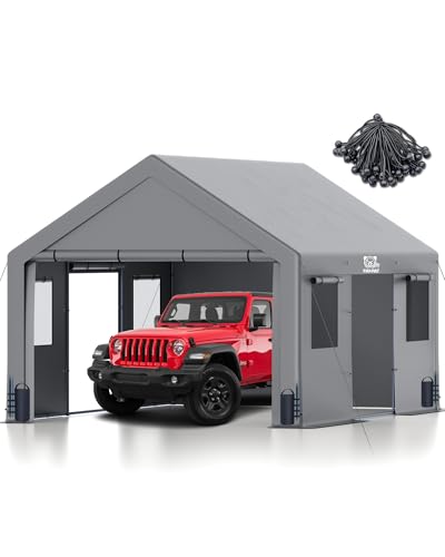 Fanpat 13x20 FT Heavy Duty Carport, Portable Garage Waterproof & UV Protected Car Canopy with Reinforced Steel Frame, Outdoor Shelter for Cars, Trucks, Vans, RVs, Home Party, and Workshops FANPAT